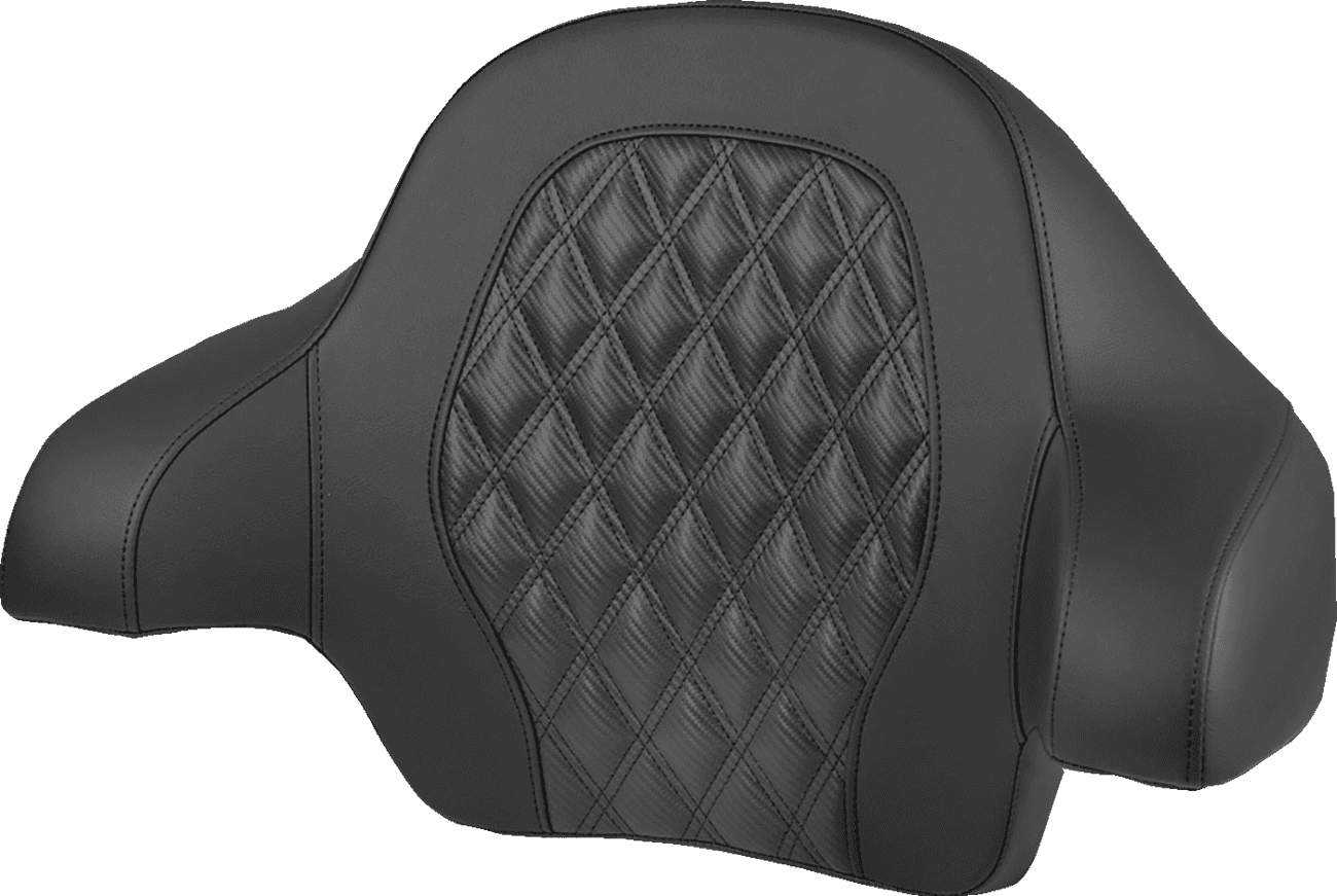 SADDLEMEN 0822-0699 Tour-Pak® Backrest Pad - Lattice Stitch - Black Stitch - FL '14-'25