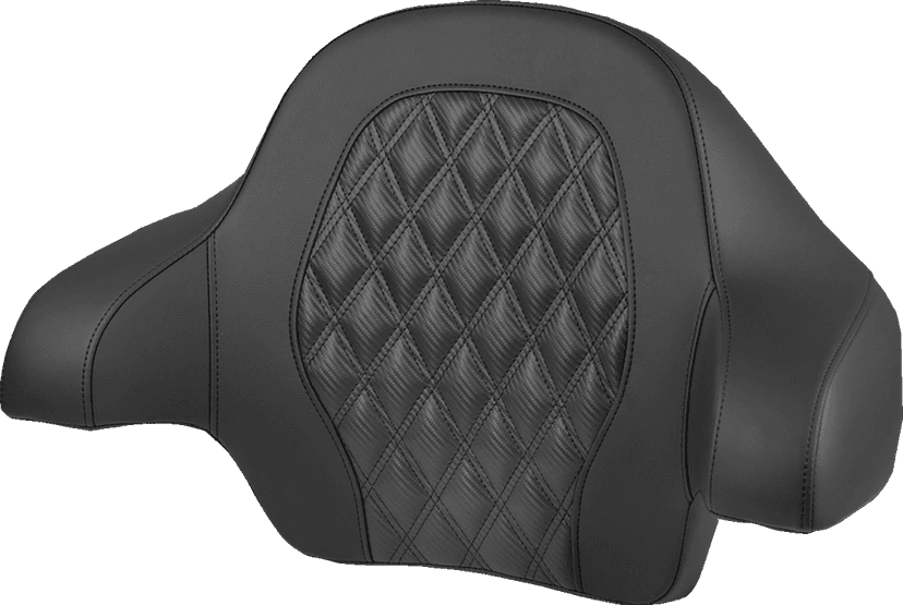 SADDLEMEN 0822-0699 Tour-Pak® Backrest Pad - Lattice Stitch - Black Stitch - FL '14-'25