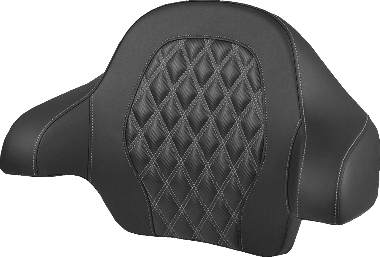 SADDLEMEN 0822-0704 Tour-Pak® Backrest Pad - Lattice Stitch - Silver Stitch - FL '14-'25