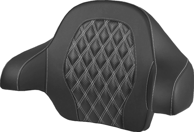 SADDLEMEN 0822-0705 Tour-Pak® Backrest Pad - Lattice Stitch - White Stitch - FL '14-'25