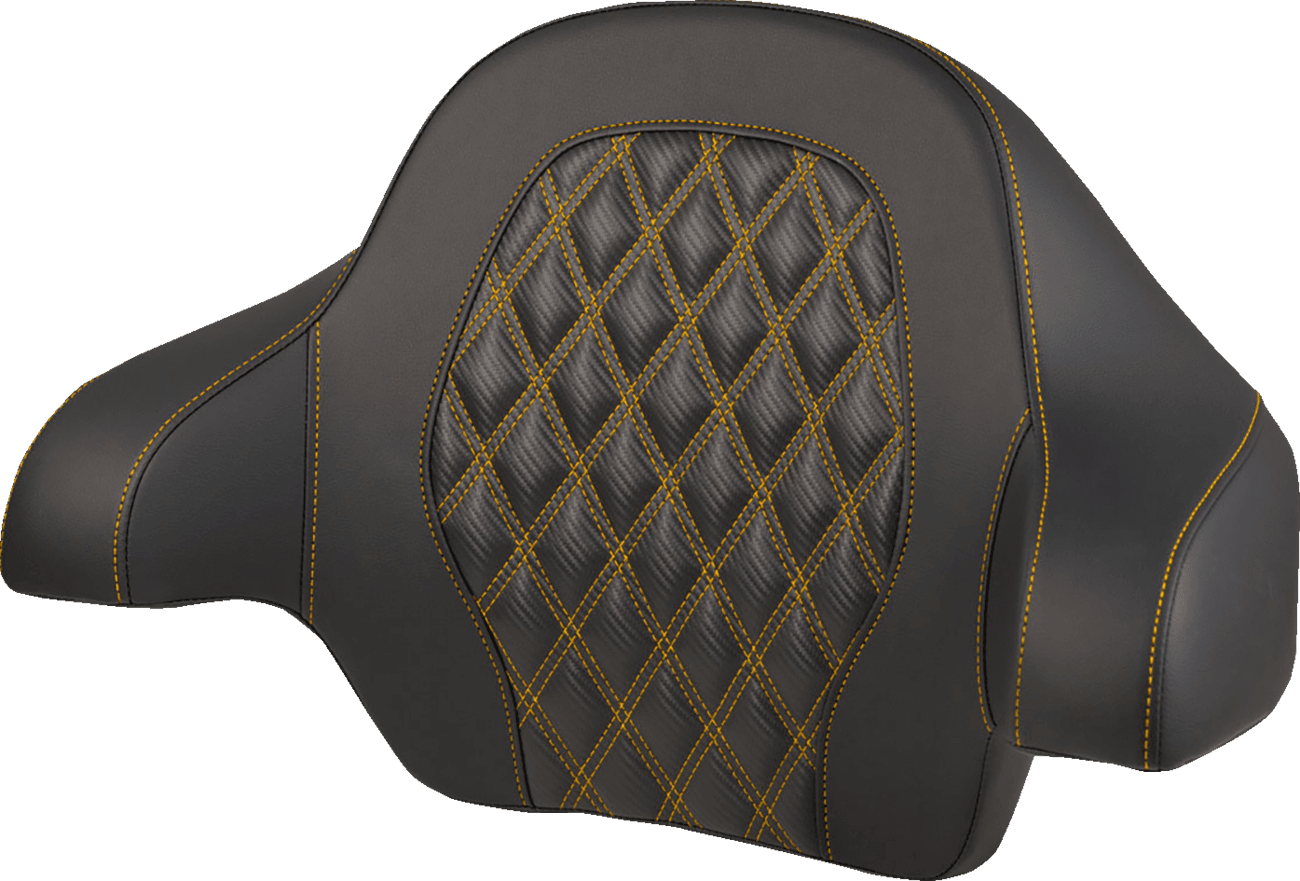 SADDLEMEN 0822-0706 Tour-Pak® Backrest Pad - Lattice Stitch - Gold Stitch - FL '14-'25
