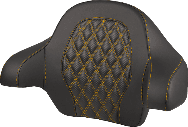 SADDLEMEN 0822-0706 Tour-Pak® Backrest Pad - Lattice Stitch - Gold Stitch - FL '14-'25