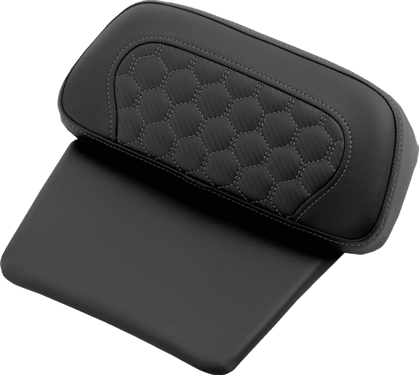 SADDLEMEN 0822-0707 Chopped Tour Pak Backrest Pad - Honeycomb - Gray Stitch - FLH/FLT '14-'25
