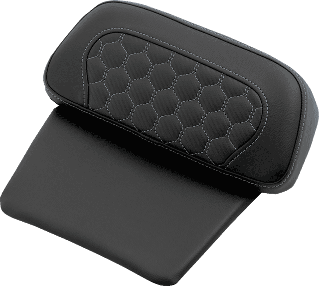 SADDLEMEN 0822-0708 Chopped Tour Pak Backrest Pad - Honeycomb - Silver Stitch - FLH/FLT '14-'25