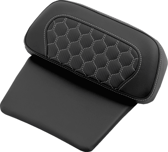 SADDLEMEN 0822-0709 Chopped Tour Pak Backrest Pad - Honeycomb - White Stitch - FLH/FLT '14-'25