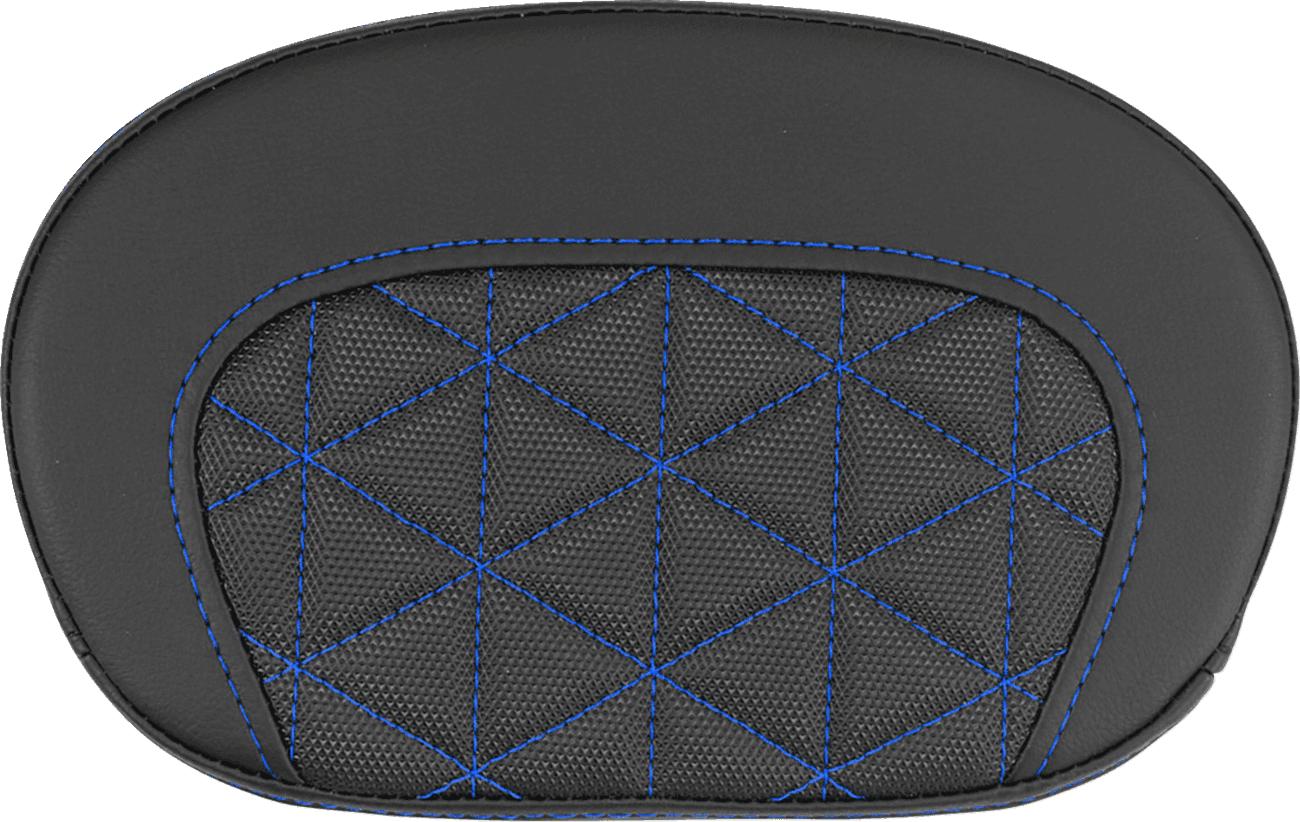 SADDLEMEN 0822-0710 Mini Contour Sissy Bar Pad - Tri-Gripper - Blue Stitch