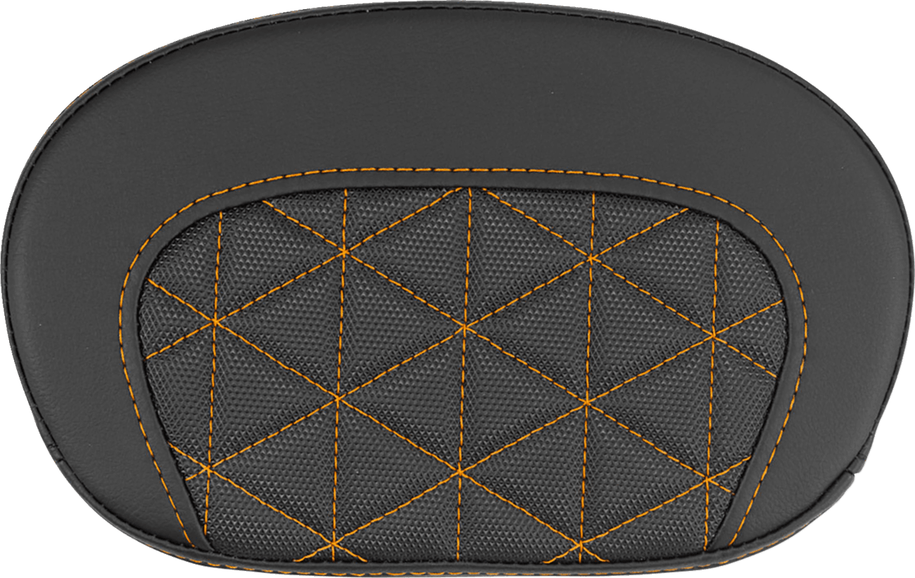 SADDLEMEN 0822-0712 Mini Contour Sissy Bar Pad - Tri-Gripper - Orange Stitch