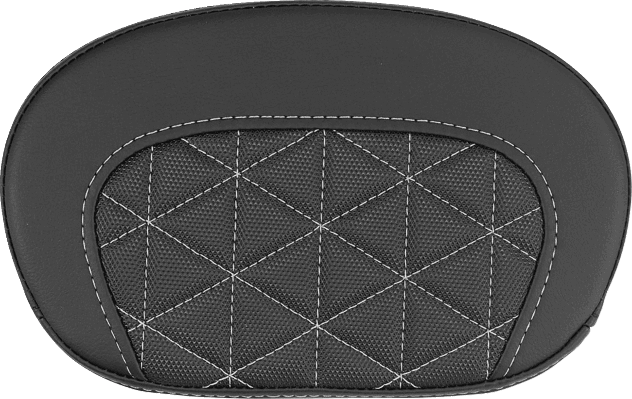 SADDLEMEN 0822-0714 Mini Contour Sissy Bar Pad - Tri-Gripper - Silver Stitch