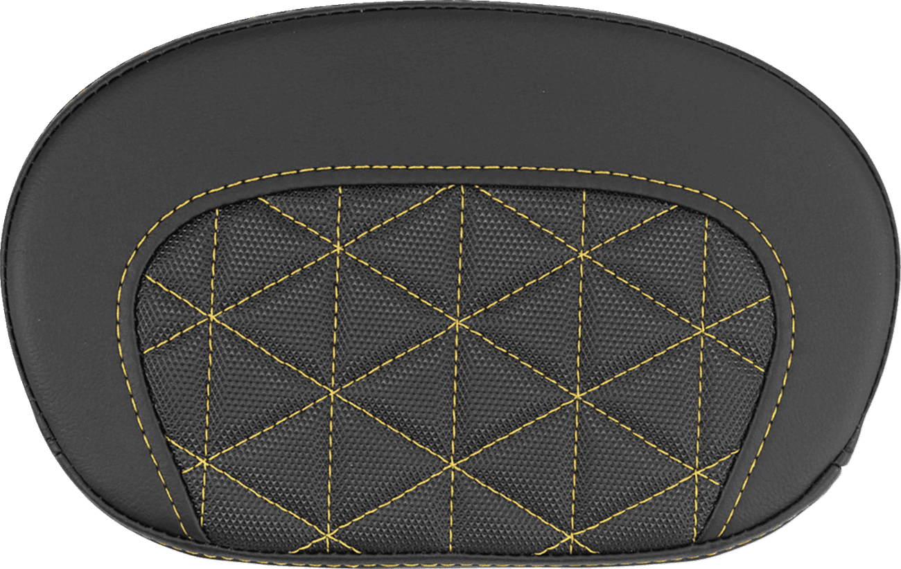 SADDLEMEN 0822-0716 Mini Contour Sissy Bar Pad - Tri-Gripper - Gold Stitch