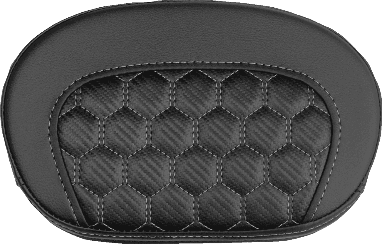 SADDLEMEN 0822-0718 Mini Contour Sissy Bar Pad - Honeycomb - Gray Stitch