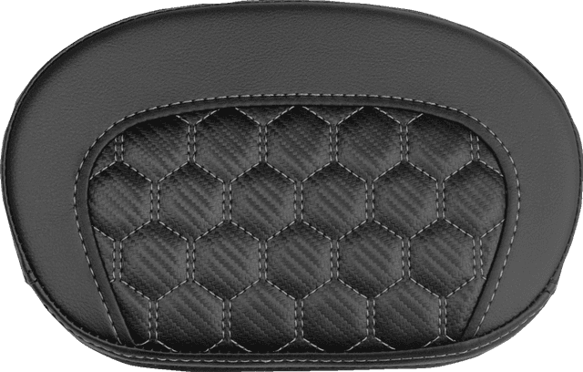 SADDLEMEN 0822-0718 Mini Contour Sissy Bar Pad - Honeycomb - Gray Stitch