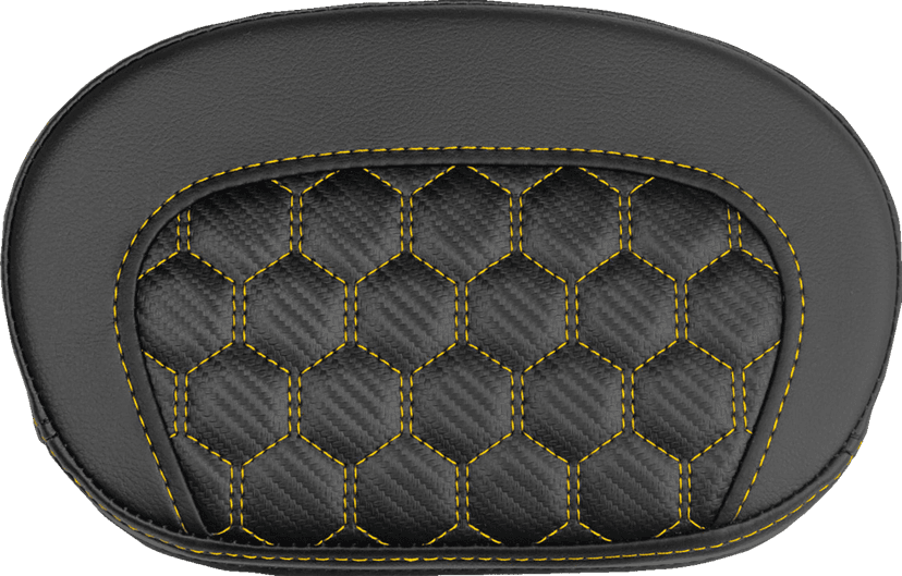 SADDLEMEN 0822-0723 Mini Contour Sissy Bar Pad - Honeycomb - Gold Stitch