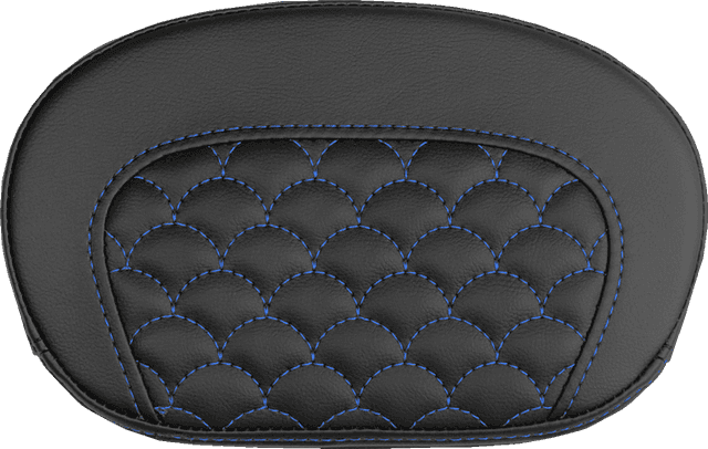SADDLEMEN 0822-0724 Mini Contour Sissy Bar Pad - Dragon Scale - Blue Stitch