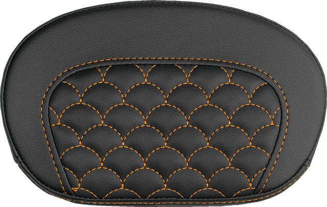 SADDLEMEN 0822-0726 Mini Contour Sissy Bar Pad - Dragon Scale - Orange Stitch