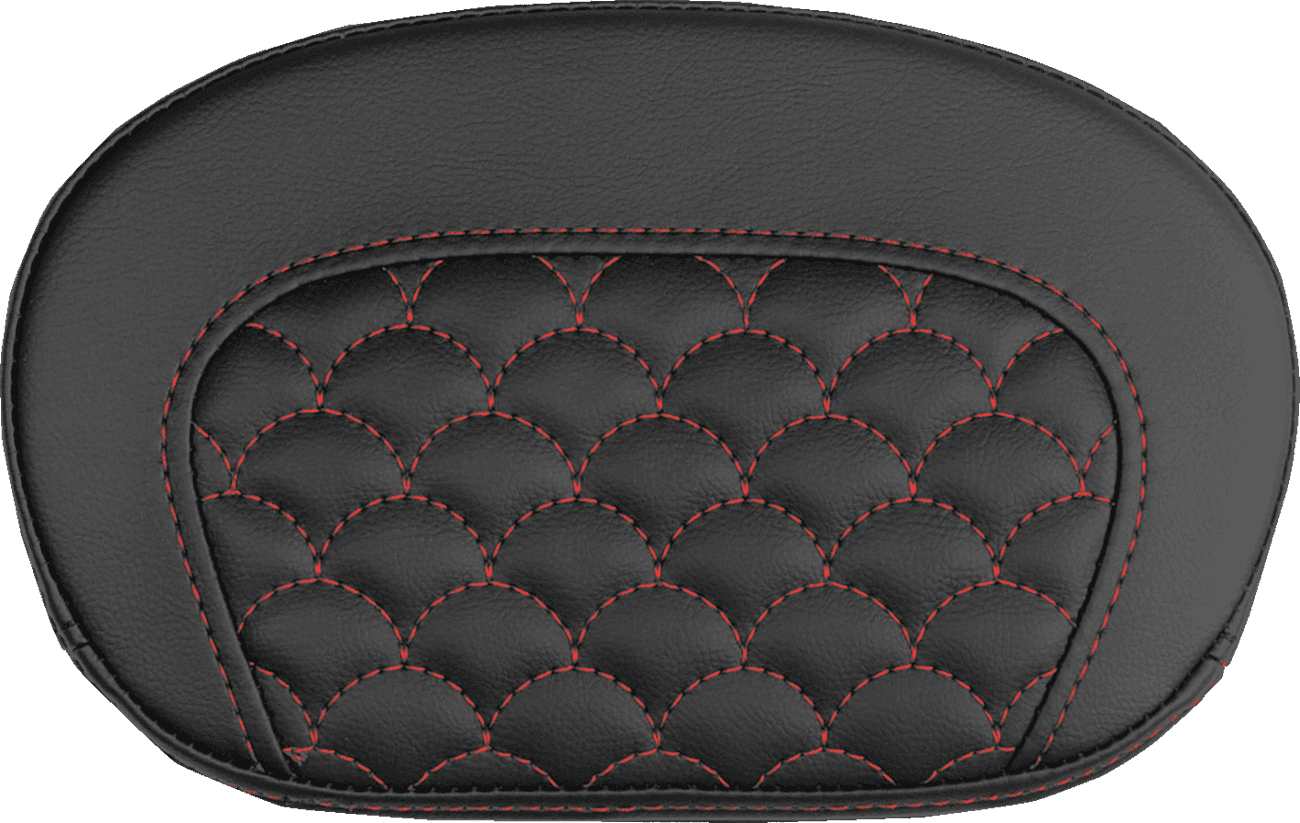 SADDLEMEN 0822-0727 Mini Contour Sissy Bar Pad - Dragon Scale - Red Stitch