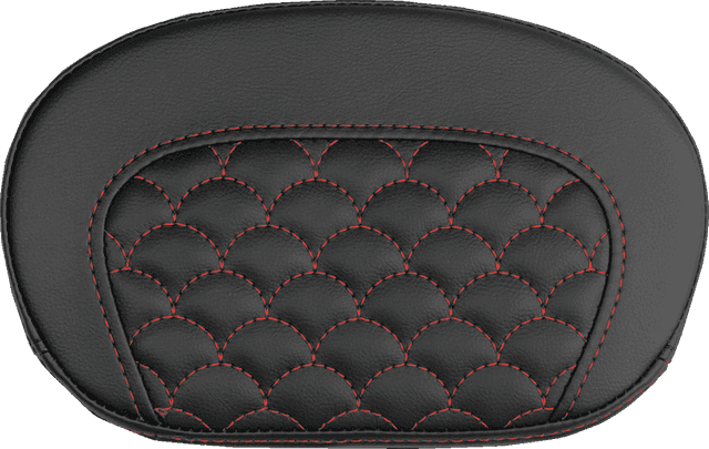 SADDLEMEN 0822-0727 Mini Contour Sissy Bar Pad - Dragon Scale - Red Stitch