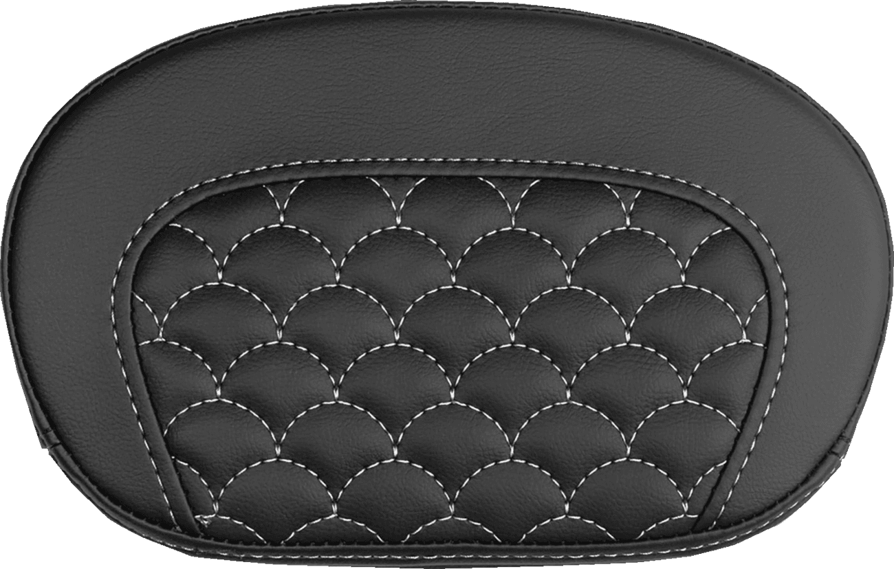 SADDLEMEN 0822-0729 Mini Contour Sissy Bar Pad - Dragon Scale - White Stitch