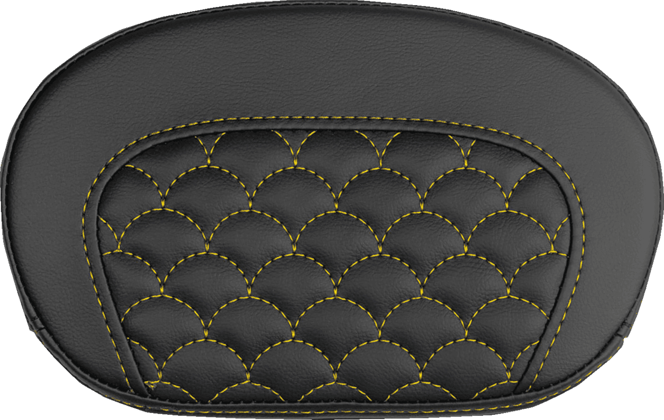 SADDLEMEN 0822-0730 Mini Contour Sissy Bar Pad - Dragon Scale - Gold Stitch