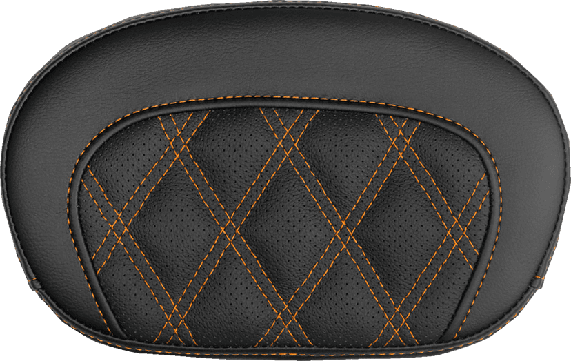 SADDLEMEN 0822-0733 Mini Contour Sissy Bar Pad - Lattice Stitch - Orange Stitch
