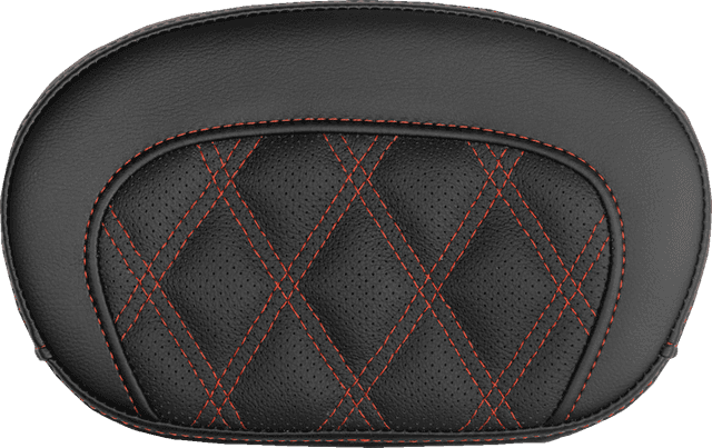 SADDLEMEN 0822-0734 Mini Contour Sissy Bar Pad - Lattice Stitch - Red Stitch
