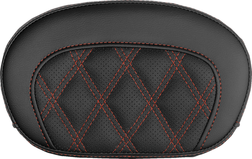 SADDLEMEN 0822-0734 Mini Contour Sissy Bar Pad - Lattice Stitch - Red Stitch