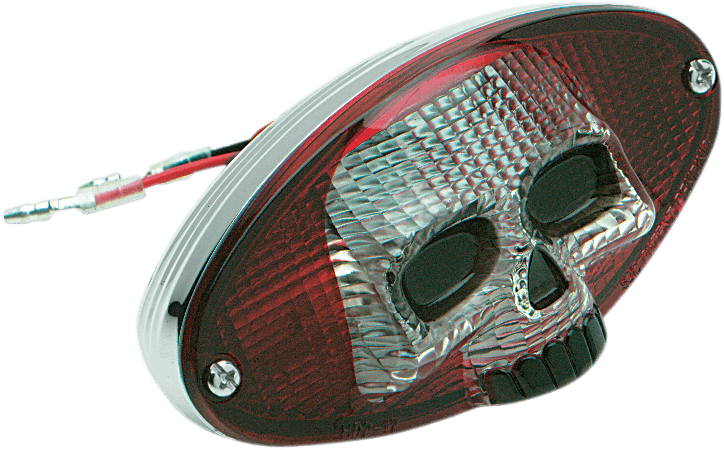 DRAG SPECIALTIES 0902-1242 Taillight - Red Cat Eye with Skull Face