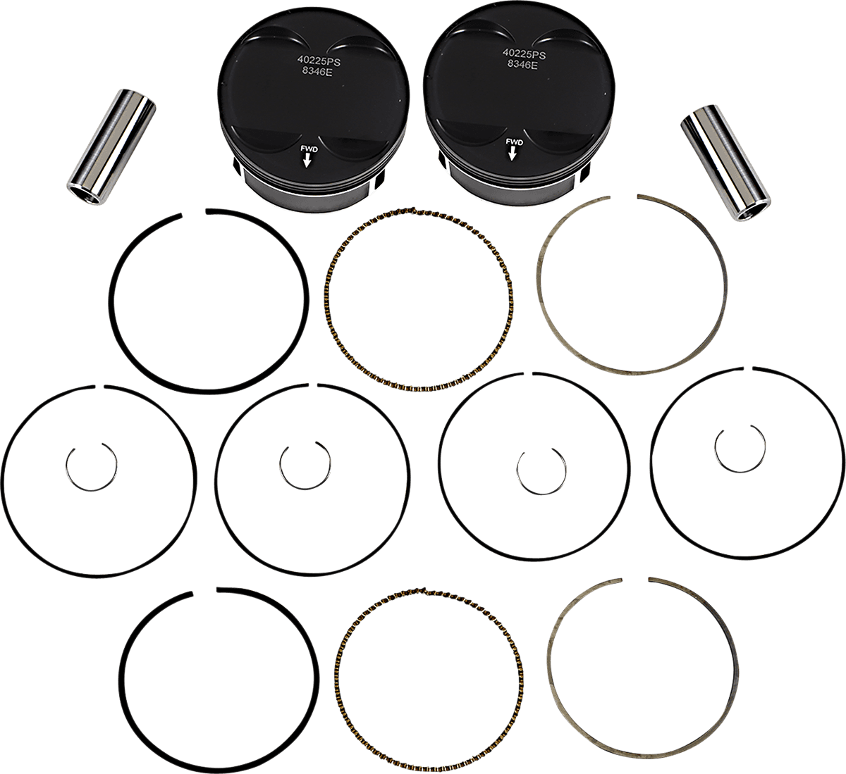 WISECO 0903-1676 Piston Kit - 4.250" Bore - 124 CI - CVO 117" M8
