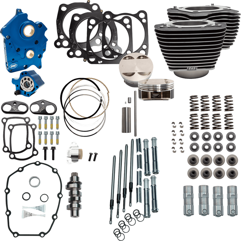 S&S CYCLE 09040137 Power Pack - 4.375" Stroke - Oil Cooled - Black w/o Highlights - M8