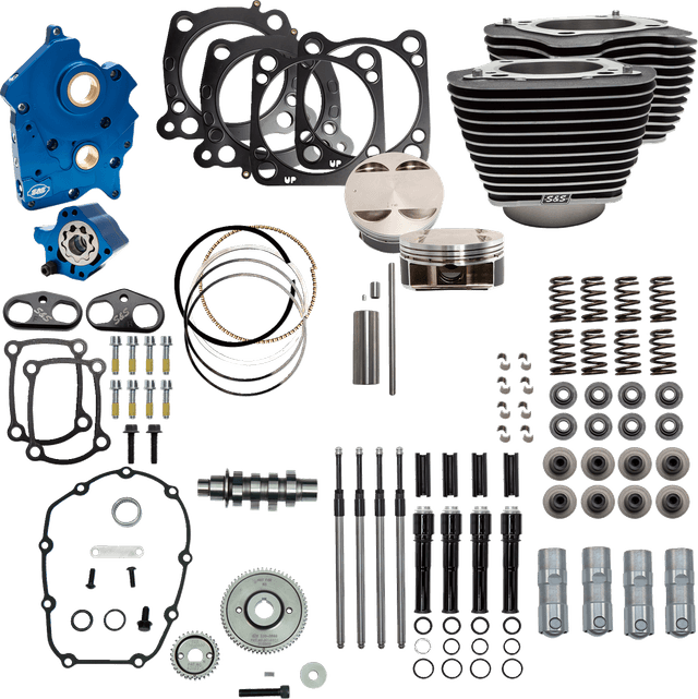 S&S CYCLE 09040139 Power Pack - 4.375" Stroke - Oil Cooled - Black w/Highlights - M8