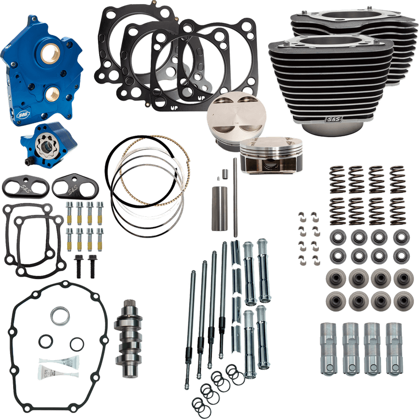 S&S CYCLE 09040142 Power Pack - 4.500" Stroke - Water Cooled - Black w/Highlights - M8