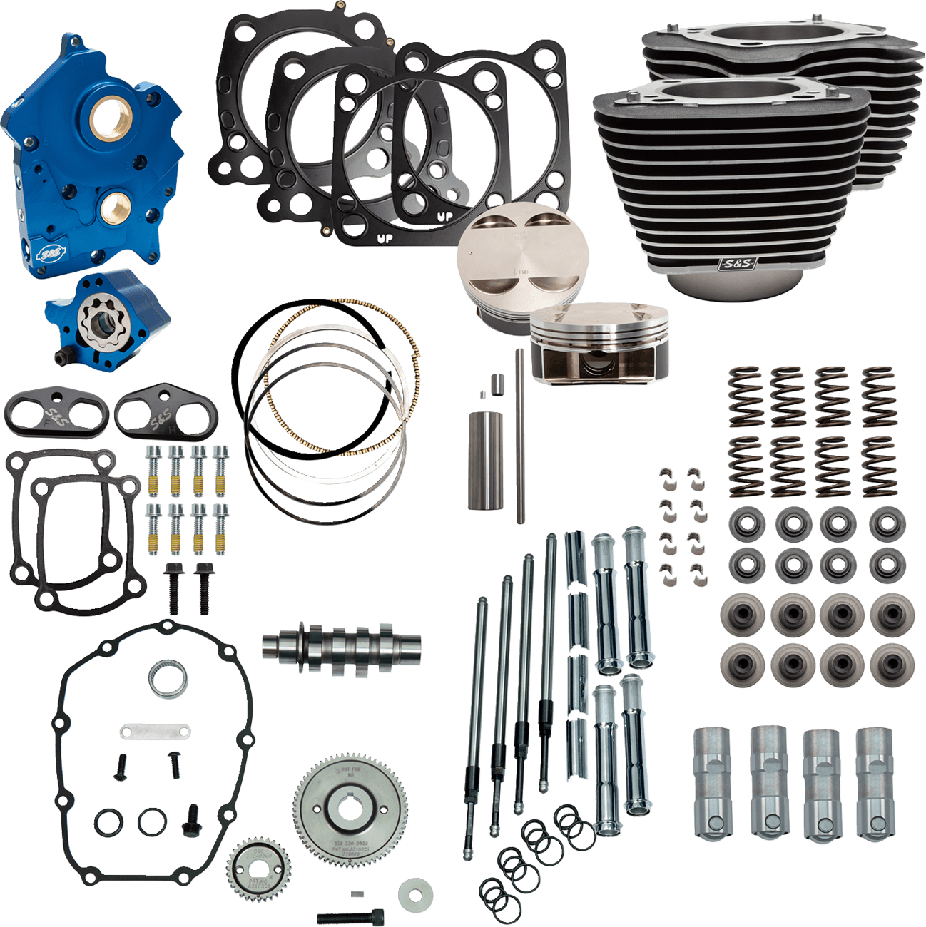 S&S CYCLE 09040147 Power Pack - 4.375" Stroke - Water Cooled - Black w/Highlights - M8