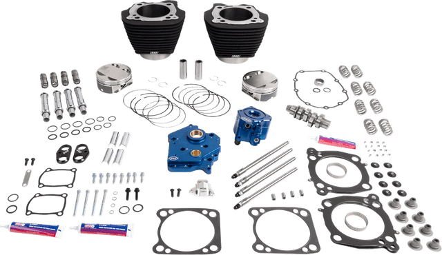 S&S CYCLE 09040171 132" Power Package - HPT496 - Chain Drive - Oil Cooled - Black w/o Highlights - 114"/117" M8