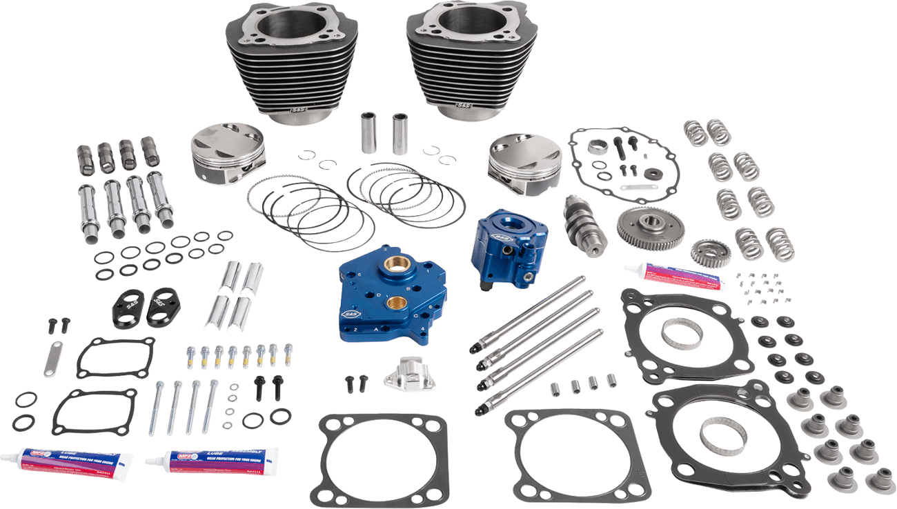 S&S CYCLE 09040173 132" Power Package - HPT496 - Gear Drive - Oil Cooled - Black Granite - 114"/117" M8