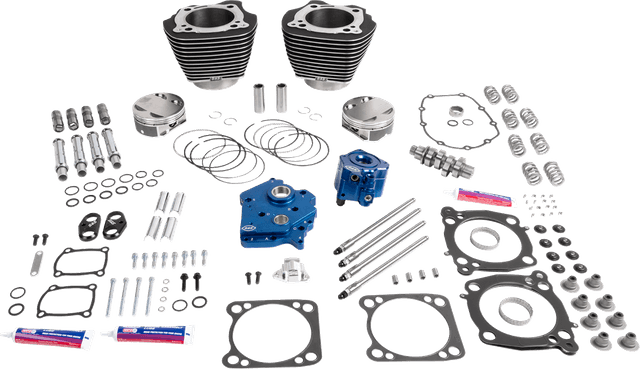 S&S CYCLE 09040175 132" Power Package - HPT496 - Gear Drive - Oil Cooled - Balck with Highlights - 114"/117" M8