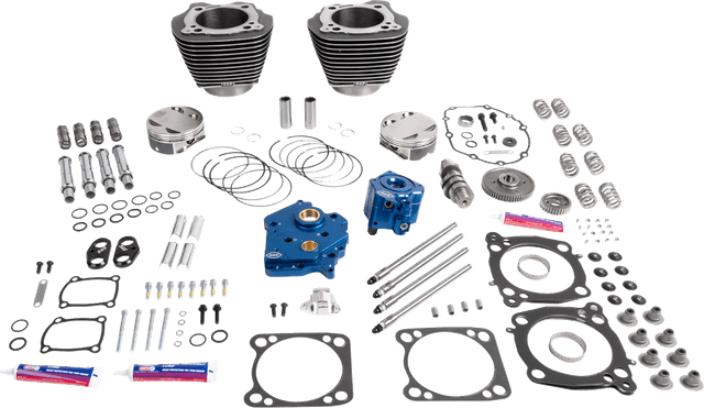 S&S CYCLE 09040178 132" Power Package - HPT496 - Gear Drive - Water Cooled - Black Granite - 114"/117" M8