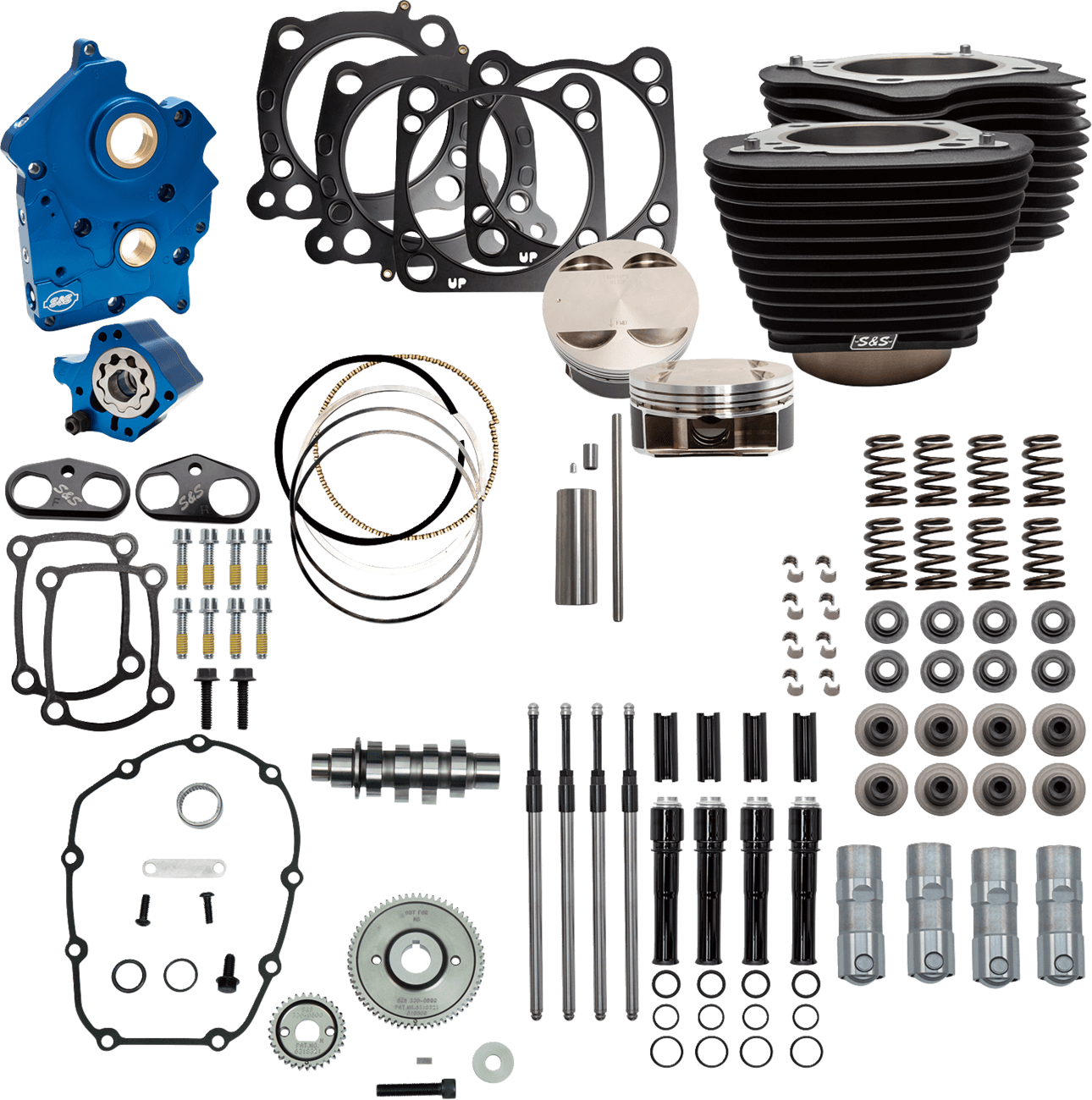 S&S CYCLE 09040193 Power Pack - Oil Cooled - 550G - Wrinkle Black w/o Highlight - Black Pushrod Tubes - M8