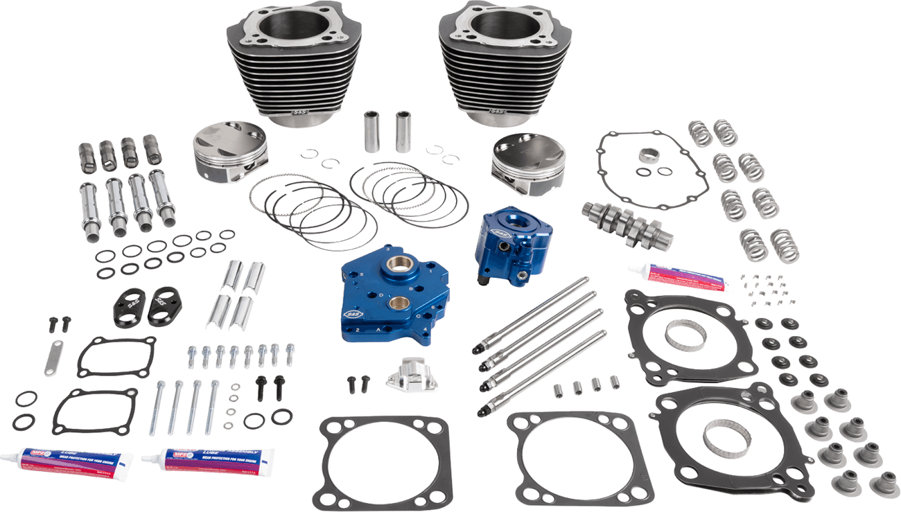 S&S CYCLE 09040220 132" Power Package - Oil Cooled - 496 Chain Drive -