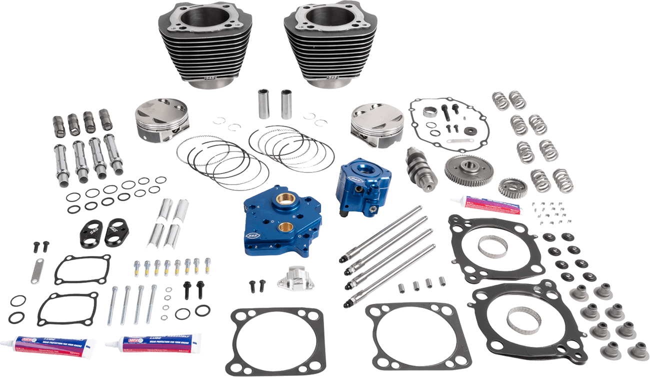 S&S CYCLE 09040239 Power Package - Water Cooled - 496 Gear Drive - Black Granite w/Highlight - M8