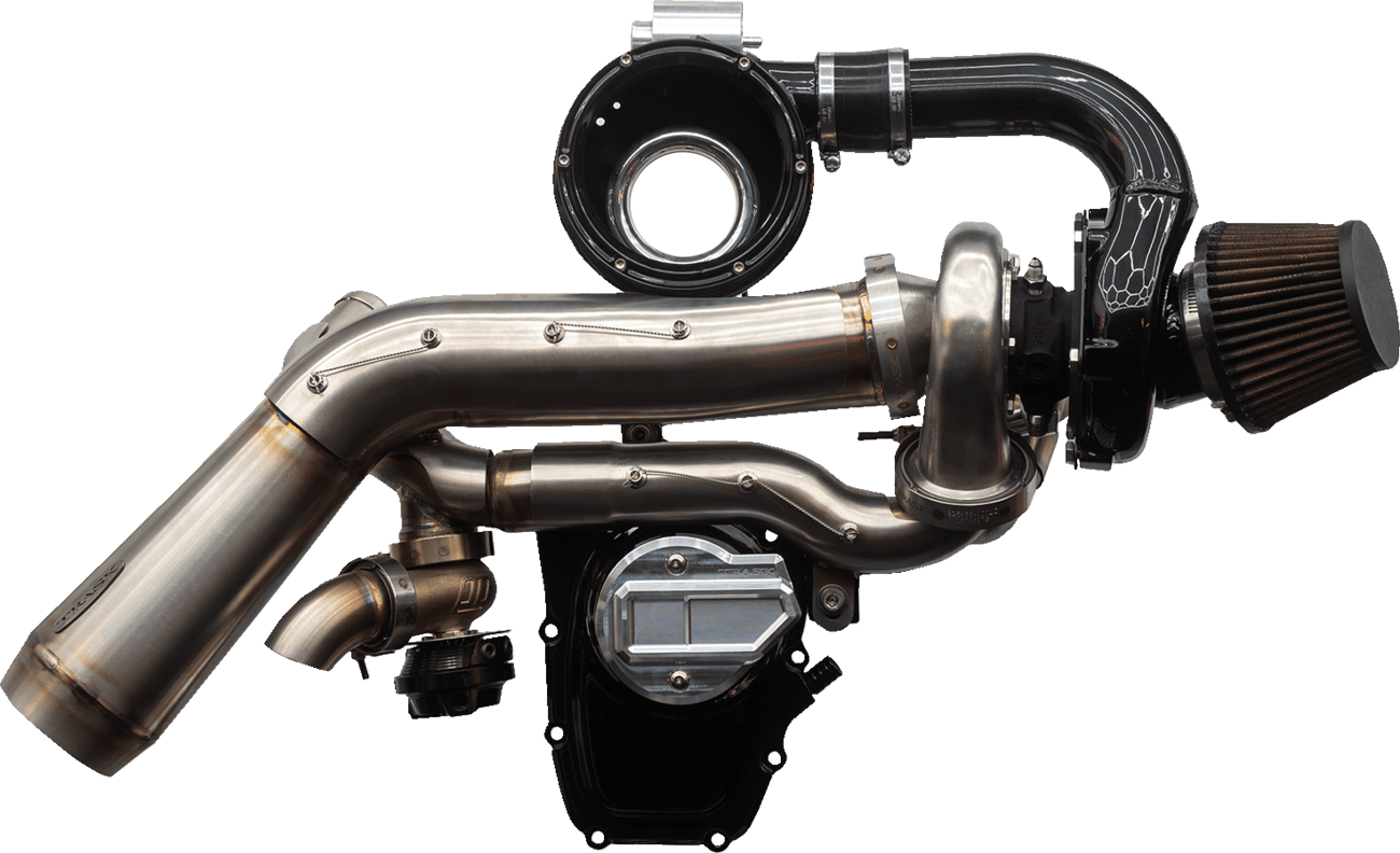 TRASK 09040256 Tornado Turbo Kit - Stage 2 - Stainless with Black Aluminum - Gen 2 M8
