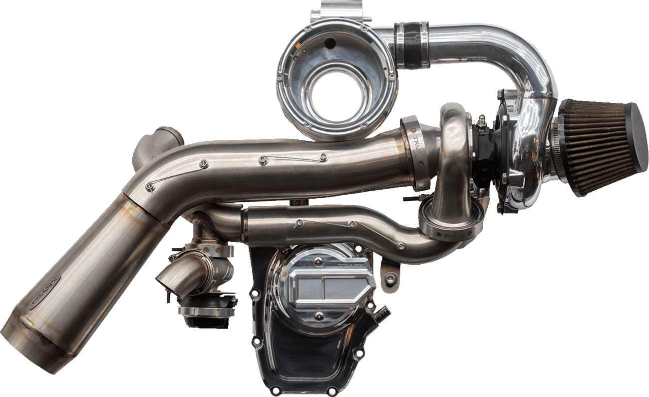 TRASK 09040258 Tornado Turbo Kit - Stage 2 - Polished with Polished Aluminum - Gen 2 M8