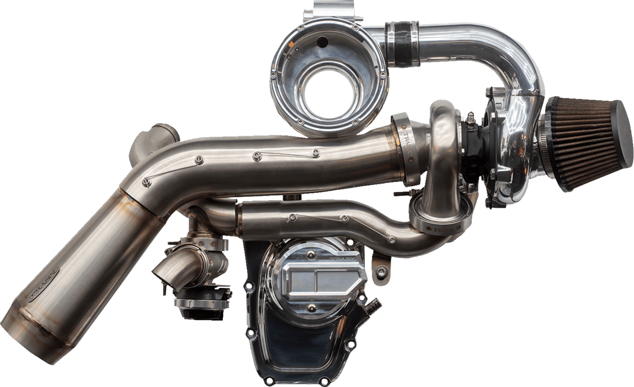 TRASK 09040258 Tornado Turbo Kit - Stage 2 - Polished with Polished Aluminum - Gen 2 M8