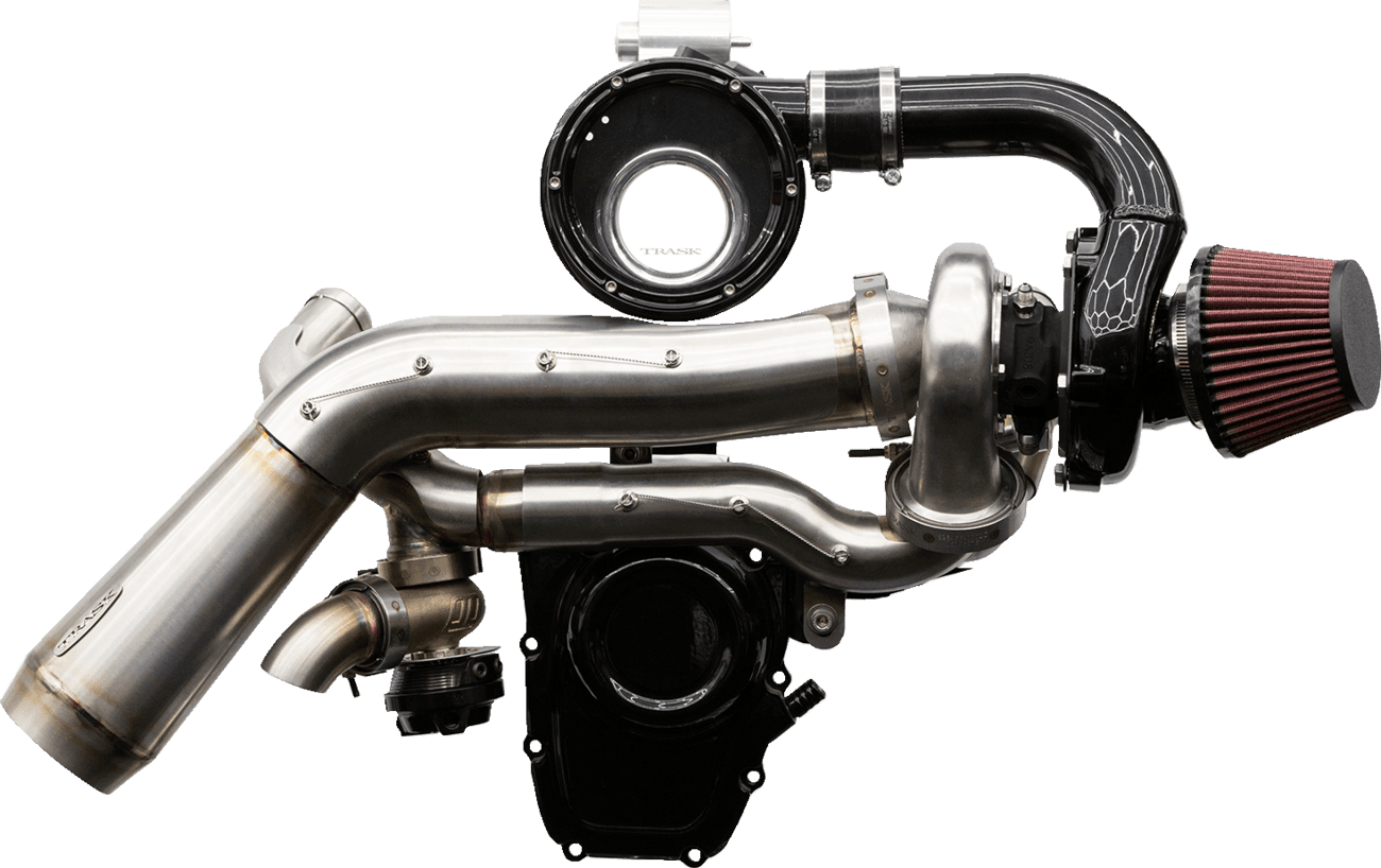 TRASK 09040259 Tornado Turbo Kit - Stage 2 - Stainless with Black Aluminum - Gen 1 M8
