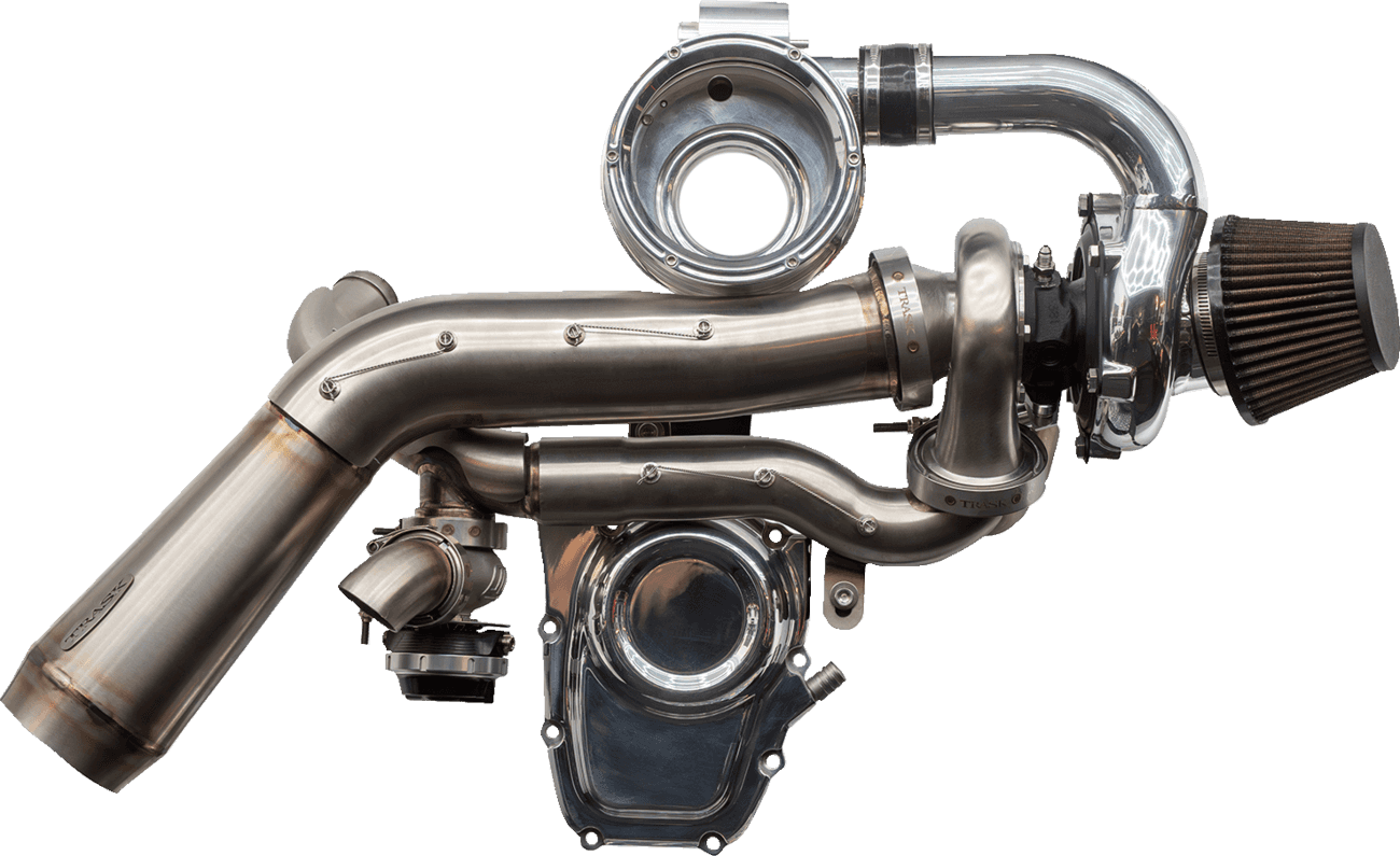 TRASK 09040261 Tornado Turbo Kit - Stage 2 - Polished with Polished Aluminum - Gen 1 M8