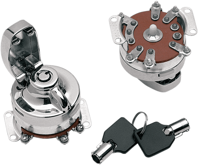 DRAG SPECIALTIES 0909-0202 6-Pole Ignition Switch - Round Key