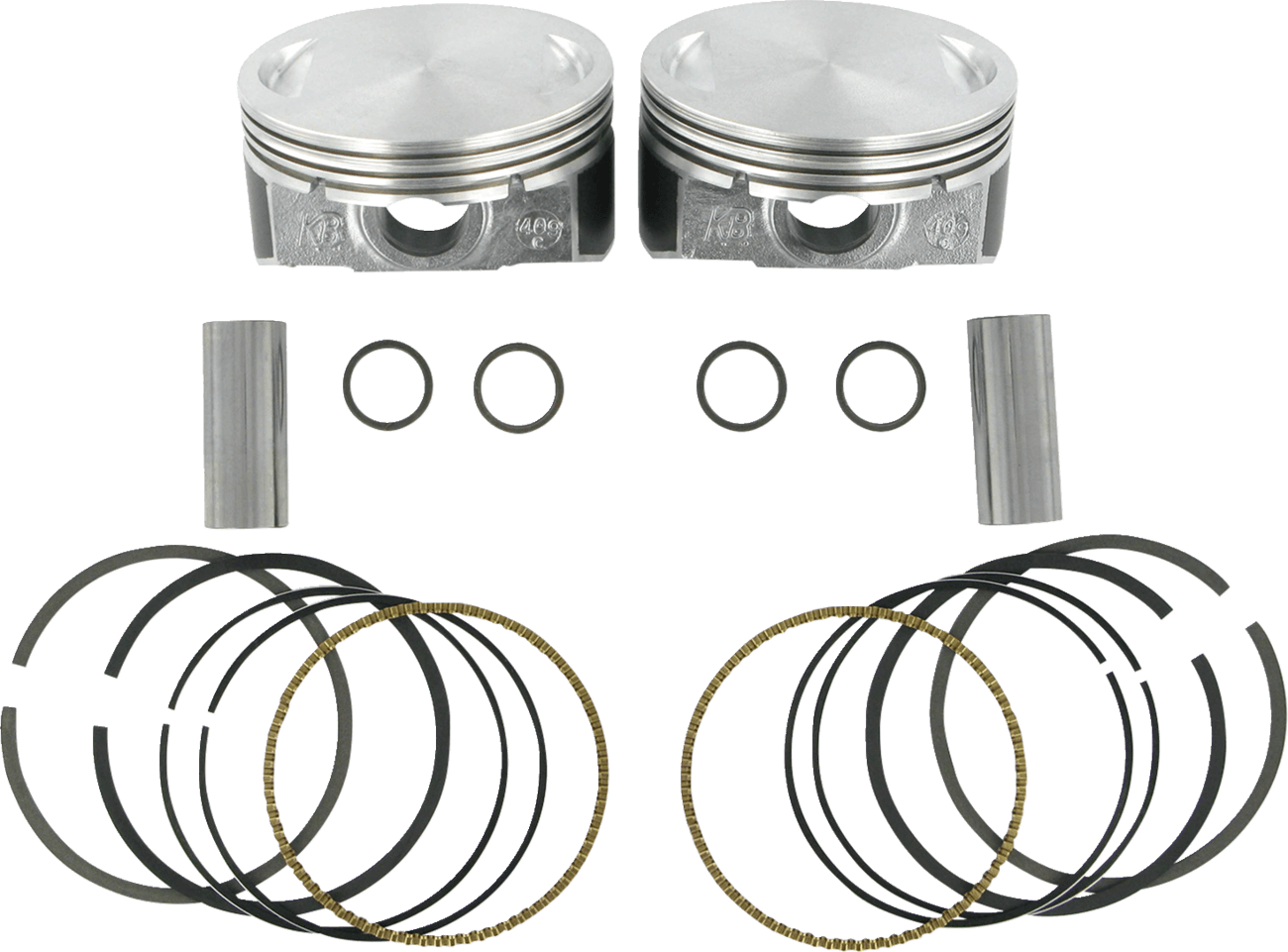 KB PERFORMANCE 0910-0915 Piston Kit - 3.875" Standard - 10.0:1 CR - 103" Twin Cam | 96" Twin Cam Big Bore