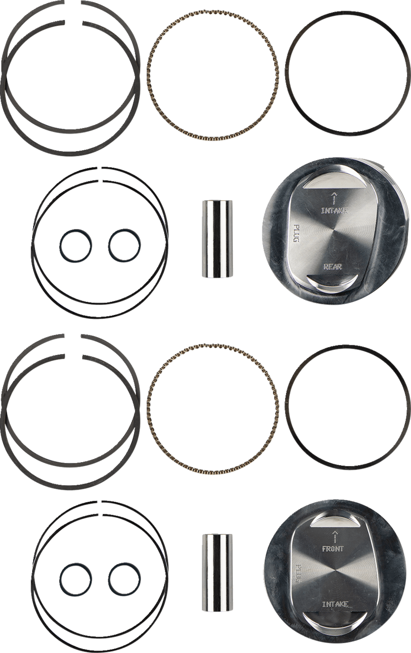 KB PERFORMANCE 0910-5049 Piston Kit - 4.125" Standard - 10.0:1 CR - 96"-103" Twin Cam Bored to 117 ci w/SE 95 cc Heads