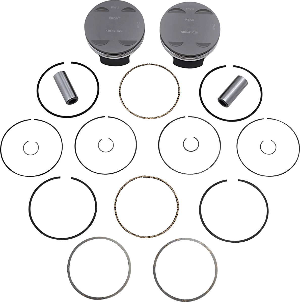KB PERFORMANCE 0910-5726 Piston Kit - 4.125" +0.020" - 11.0:1 CR - 114"/117" Bored to 120" - M8
