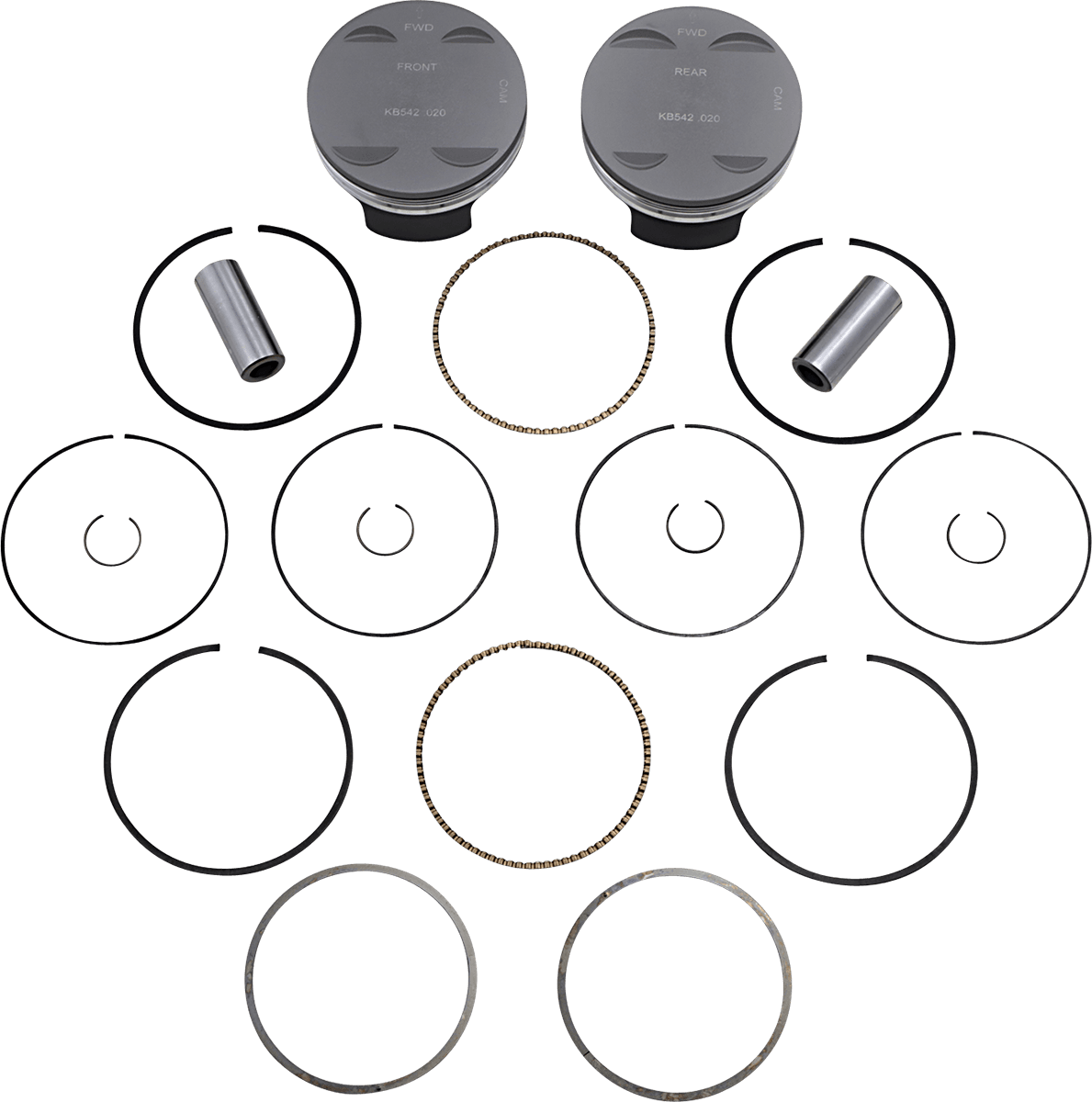 KB PERFORMANCE 0910-5726 Piston Kit - 4.125" +0.020" - 11.0:1 CR - 114"/117" Bored to 120" - M8