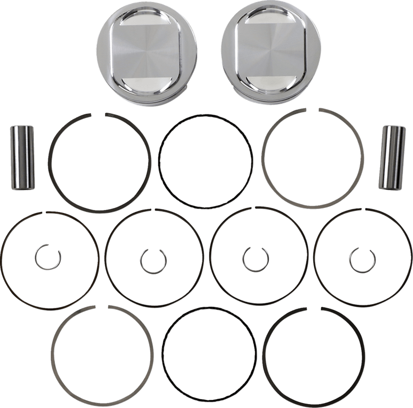 JE PISTONS 0910-5928 Piston Kit - Bored to107" - 10.75:1 CR - 96"/103" Twin Cam