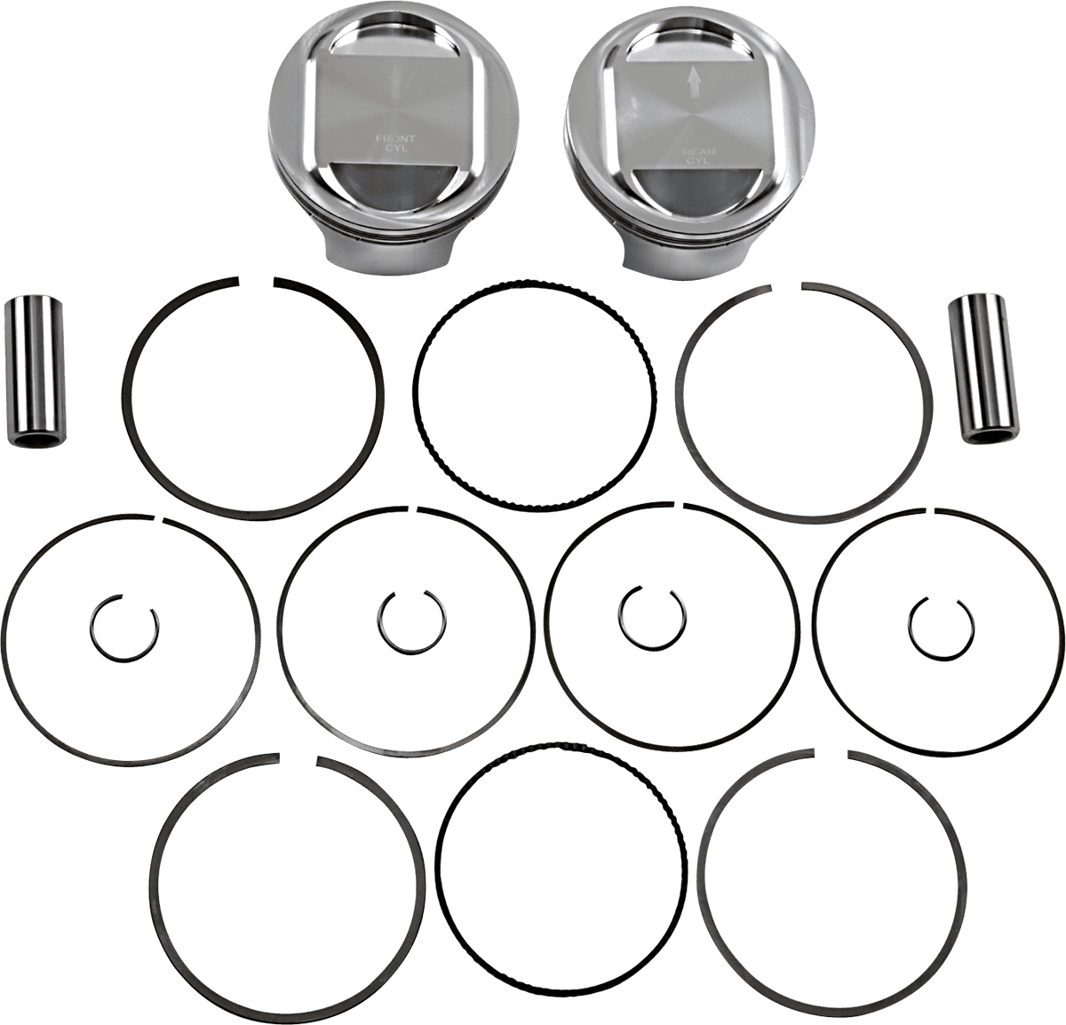 JE PISTONS 0910-5937 Piston Kit - Bored to 98" - 10.5:1 CR - 88"/96" Twin Cam